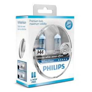 Philips H4 WhiteVision 12V 12342WHVSM (+ 2x W5W)
