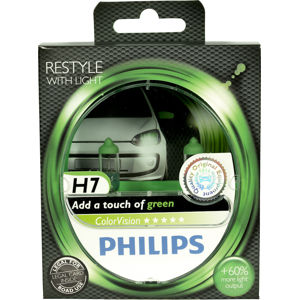 Philips H7 ColorVision Green 12V 12972CVPGS2
