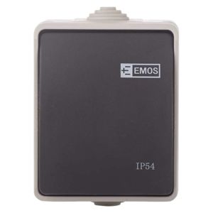 EMOS Přepínač nástěnný č. 1,6 IP54, 1 tlačítko 3104139800