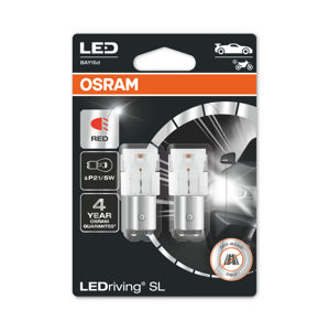 OSRAM LED P21/5W 7528DRP-02B RED 12V 1,6/0,5W BAY15d