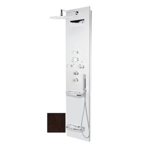 Sprchový panel Sapho FLAT OVAL na stěnu i do rohu s termostatickou baterií wenge 80620-0203