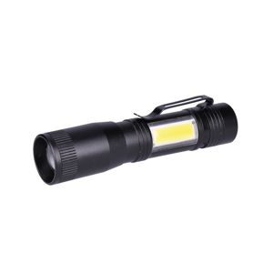 Solight LED kovová svítlna 3W + COB, 150 + 60lm, AA, černá WL115