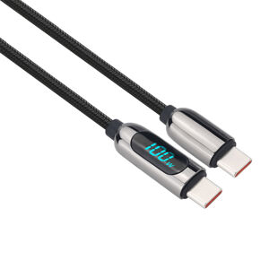 Solight USB-C kabel s displejem, USB-C konektor - USB-C konektor, 100W, 2m SSC1802