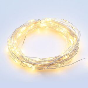 ACA LIGHTING CZECH s.r.o. ACA Lighting 100 LED dekorační řetěz WW stříbrný měďený kabel 220-240V + 8 funkcí IP44 10m+3m 1.8W X01100112