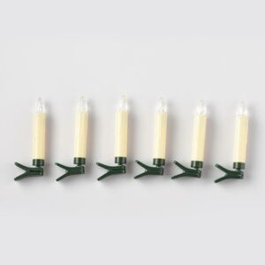 ACA LIGHTING CZECH s.r.o. ACA Lighting 6 bílých MINI svíček s klipsem, LED na baterie (6xAAA), WW, IP20, pr. 1.5x10.5cm X0761121