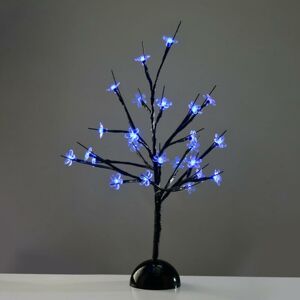 ACA LIGHTING CZECH s.r.o. ACA Lighting strom na stůl, 25 LED na baterie 3xAA, modrá, IP20 10x10x45cm XCHERRYLEDBL45