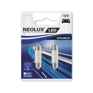 NEOLUX LED 12V 0,5W SV8,5-8 36mm 6000K Cold White blistr 2ks NF6436CW-02B