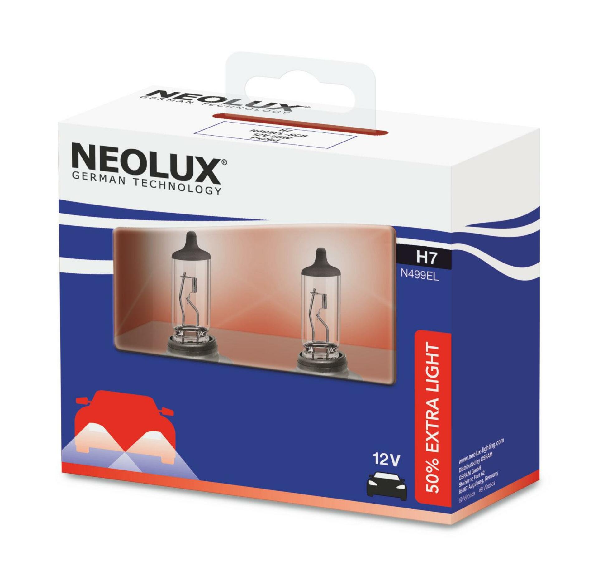 NEOLUX H7 12V 55W PX26d Extra Light +50% 2ks N499EL-2SCB