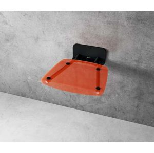 Sprchové sedátko Ravak OVO B sklopné š. 36 cm oranžová/černá B8F0000061