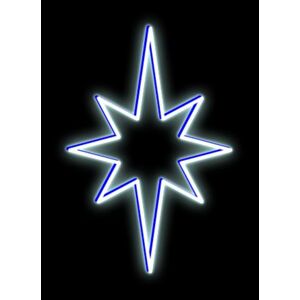 DecoLED LED světelná hvězda na vrchol stromu, 45 x 70 cm, ledově bílá