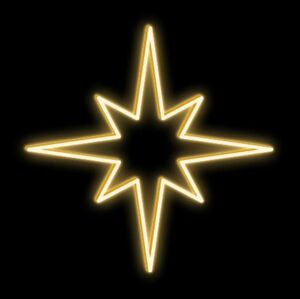 DecoLED LED světelná hvězda, závěsná, pr. 90cm, teple bílá