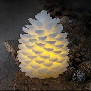 DecoLED LED svíčka, vosková, šiška, 10 x 13 cm, bílá