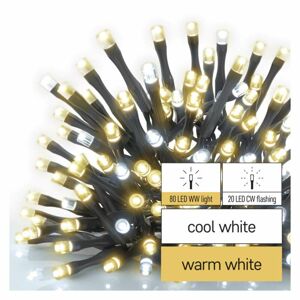EMOS Standard LED spojovací vánoční řetěz blikající, 10 m, venkovní, teplá/studená bílá D1AN02