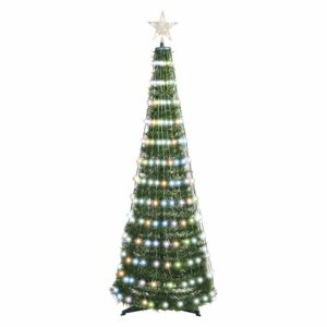 EMOS LED vánoční stromek se světelným řetězem a hvězdou, 1,8 m, vnitřní, RGB, ovladač, časovač D5AA03