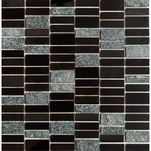 Nerezová mozaika Premium Mosaic Stone černá 30x30 cm mat / lesk MOS4815BK
