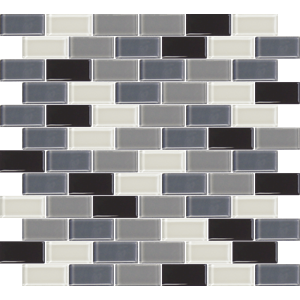 Skleněná mozaika Premium Mosaic šedá 31x33 cm lesk MOS5025MIX1