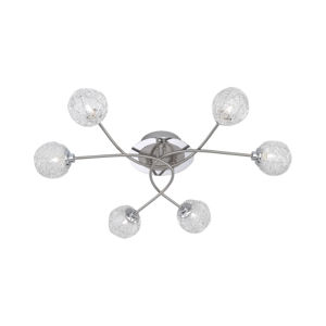 PAUL NEUHAUS Stropní svítidlo,6ramenné, kruhové, drátěné koule 3000K PN 6796-55
