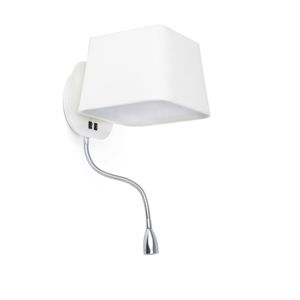 FARO SWEET nástěnná lampa na čtení, bílá, se čtecí lampičkou 1L