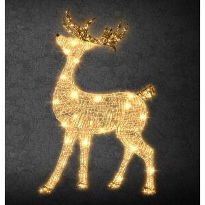 DecoLED LED světelný jelen, 150 cm, 161 teple bílých diod