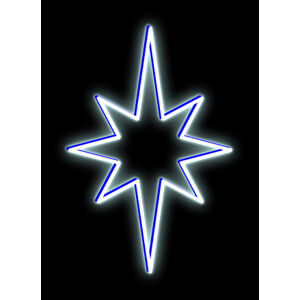 DecoLED LED světelná hvězda, závěsná, 60x90 cm, ledově bílá