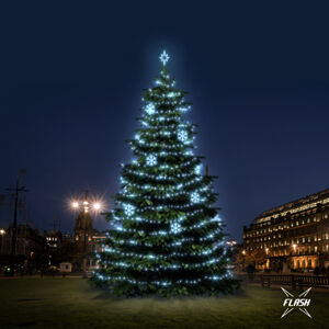 DecoLED LED světelná sada na stromy vysoké 12-14m, ledová bílá s Flash, dekory EFD01