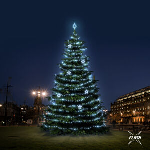 DecoLED LED světelná sada na stromy vysoké 12-14m, ledová bílá s Flash, dekory EFD11