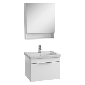 Koupelnová skříňka s umyvadlem a zrcadlem Vitra Mia 64x49x45 cm bílá lesk