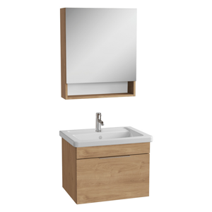 Koupelnová skříňka s umyvadlem a zrcadlem Vitra Mia 64x49x45 cm zlatý dub mat