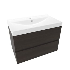 Koupelnová skříňka s umyvadlem Naturel Verona 80x50x45,5 cm tmavé dřevo mat VERONA80TDU1
