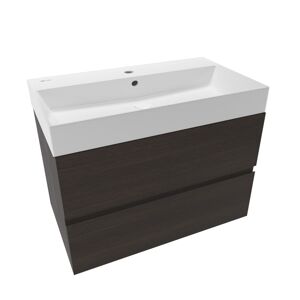 Koupelnová skříňka s umyvadlem Naturel Verona 80x50x45,5 cm tmavé dřevo mat VERONA80TDU2