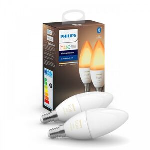 PHILIPS HUE Hue White Ambiance Bluetooth LED žárovka E14 set 2ks 87195143567332 2x4W 2x470lm 2200-6500K