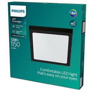 LED Stropní přisazené svítidlo Philips Magneos 8719514328730 12W 1150lm 2700K IP20 21cm hranaté černé