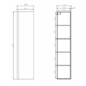 Koupelnová skříňka vysoká Cersanit Dormo 40x34x160 cm bílá lesk S929-020